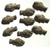 10 28x13mm Black and Gold Fish Beads